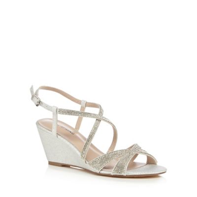 Call It Spring Silver 'Amergina' mid wedge sandals